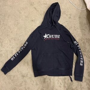 Ksubi Black Hoodie with White and Red Accents